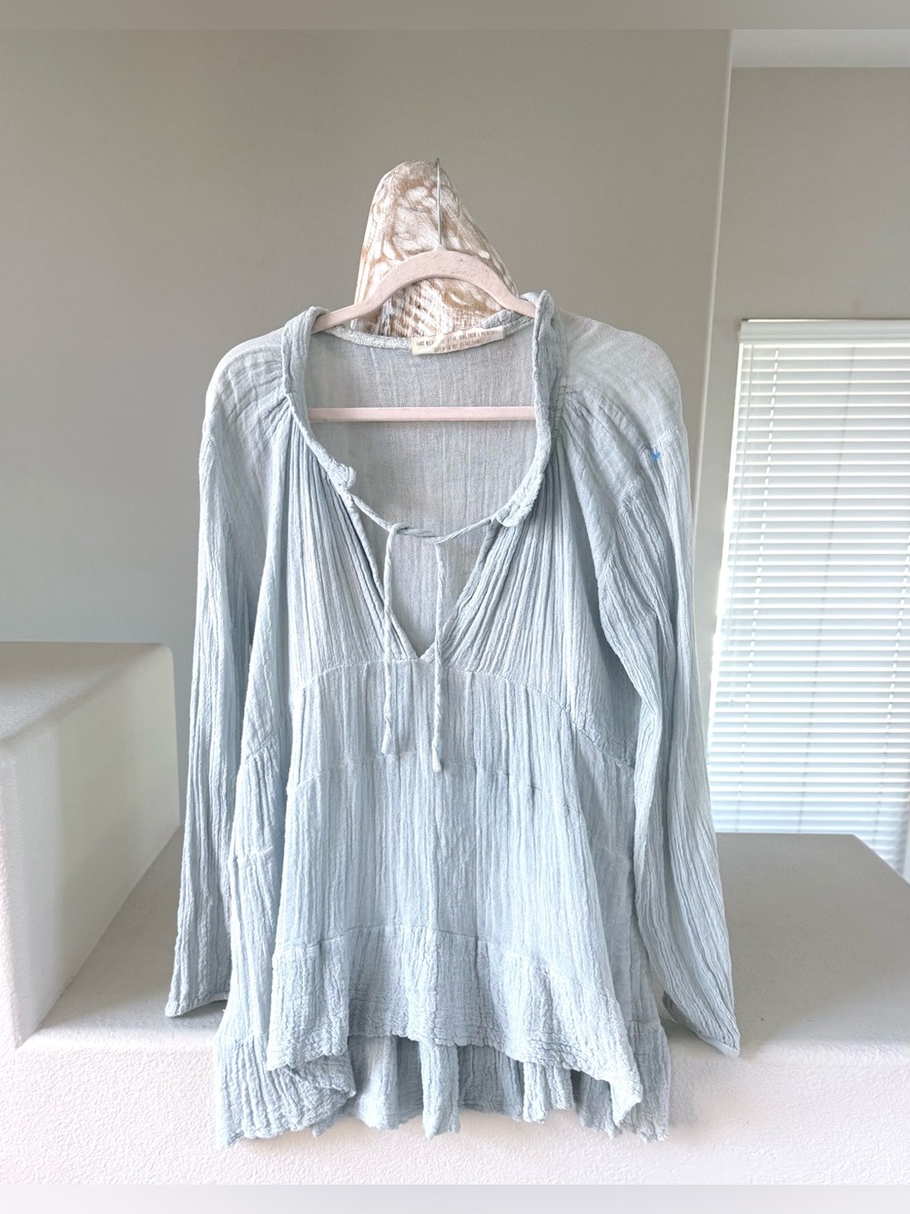 Like new! Jen’s Pirate Booty Gauze Mini Dress Tunic Top Blue 100% Cotton Sz S - Picture 2 of 7